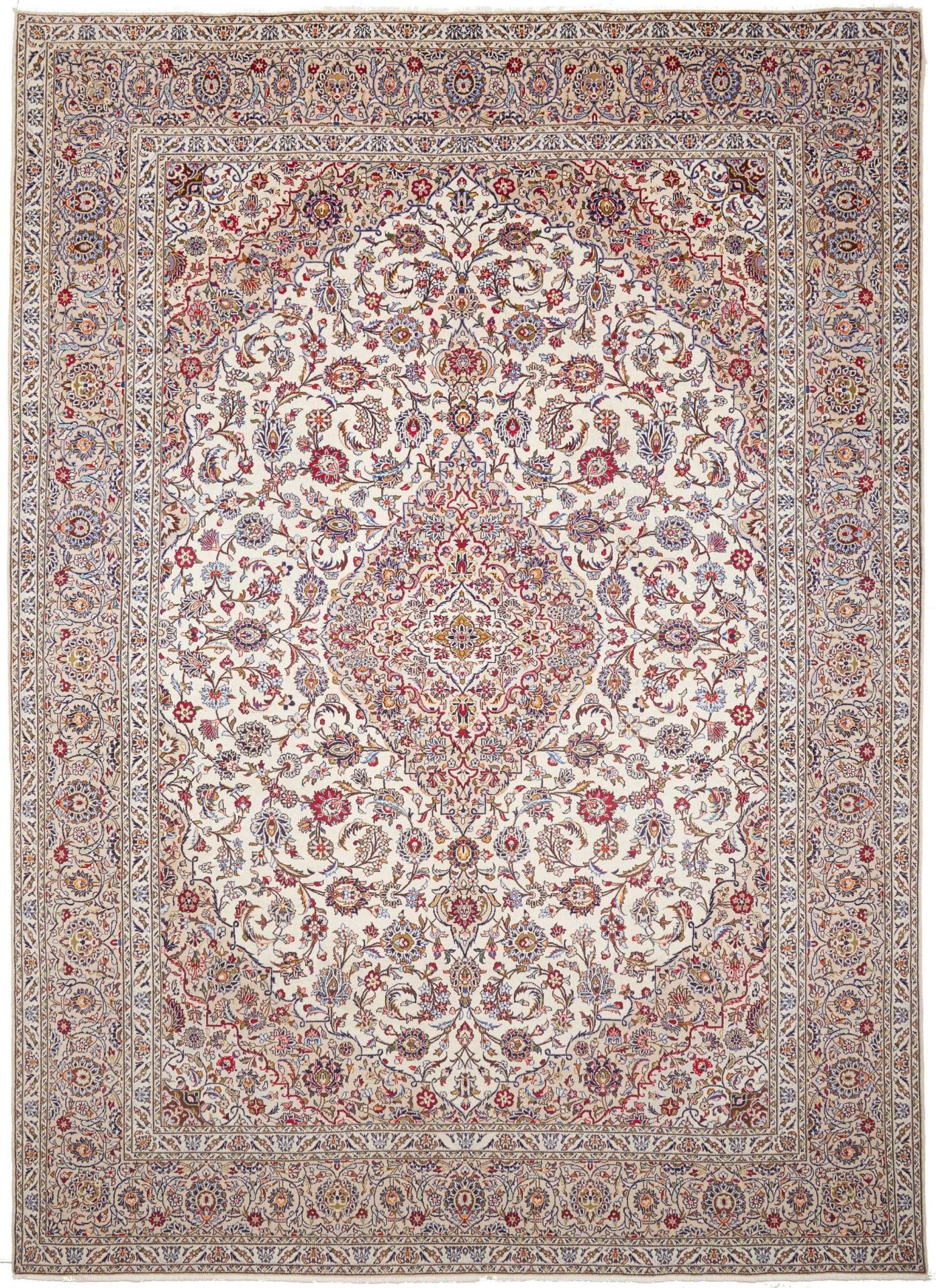 Perserteppich Kashan 303 x 417 cm Schurwolle handgeknüpft hochwertig