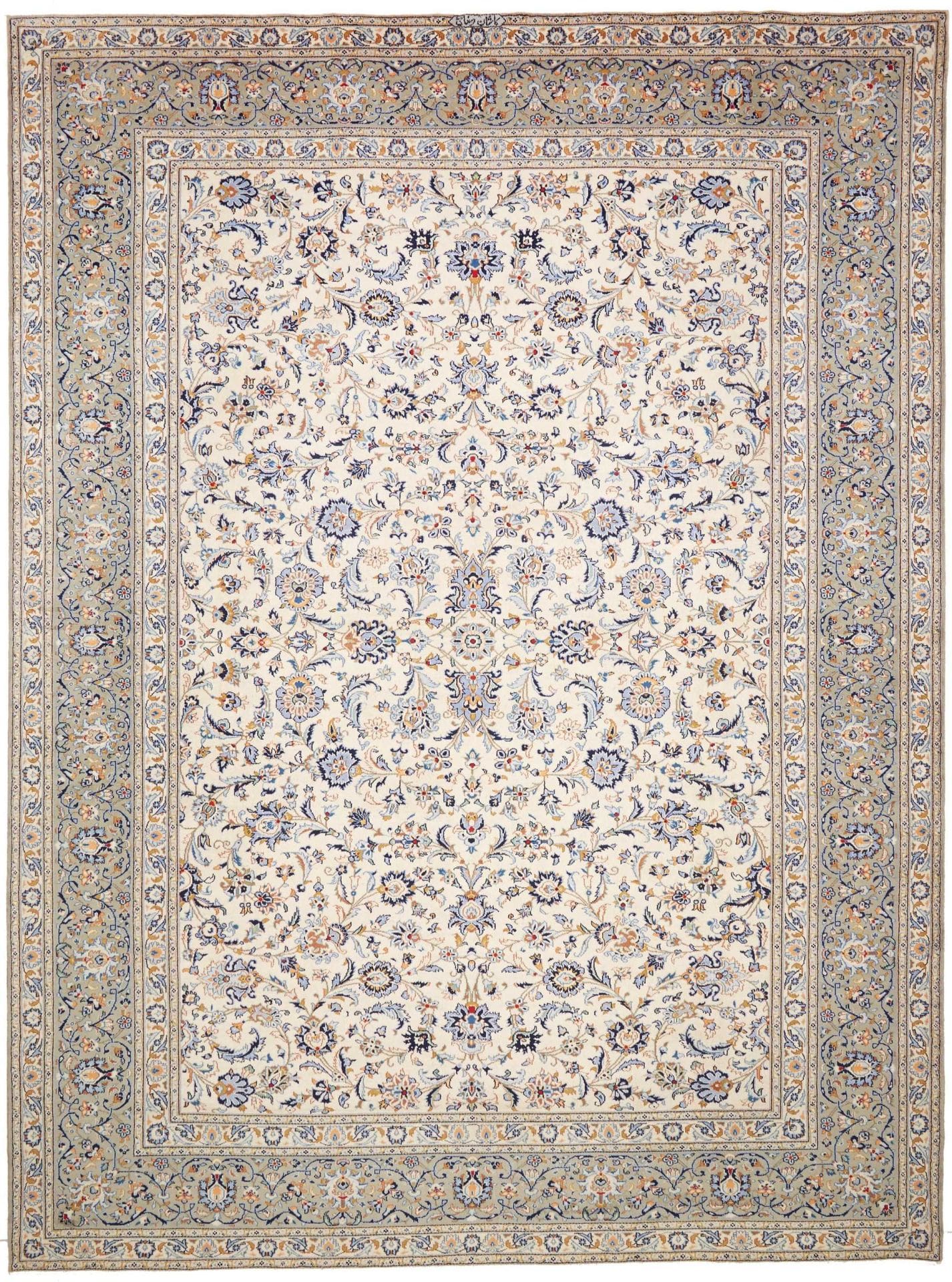 Perserteppich Kashan 305 x 409 cm Schurwolle handgeknüpft rustikal