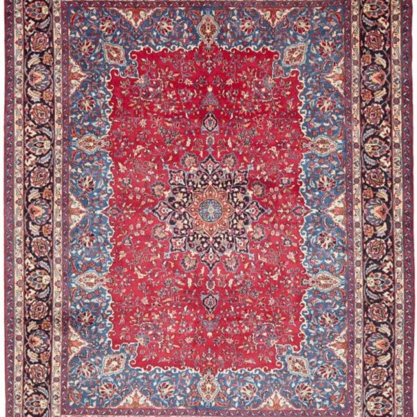 Perserteppich Mashad 299 x 383 cm Schurwolle handgeknüpft blumenreich