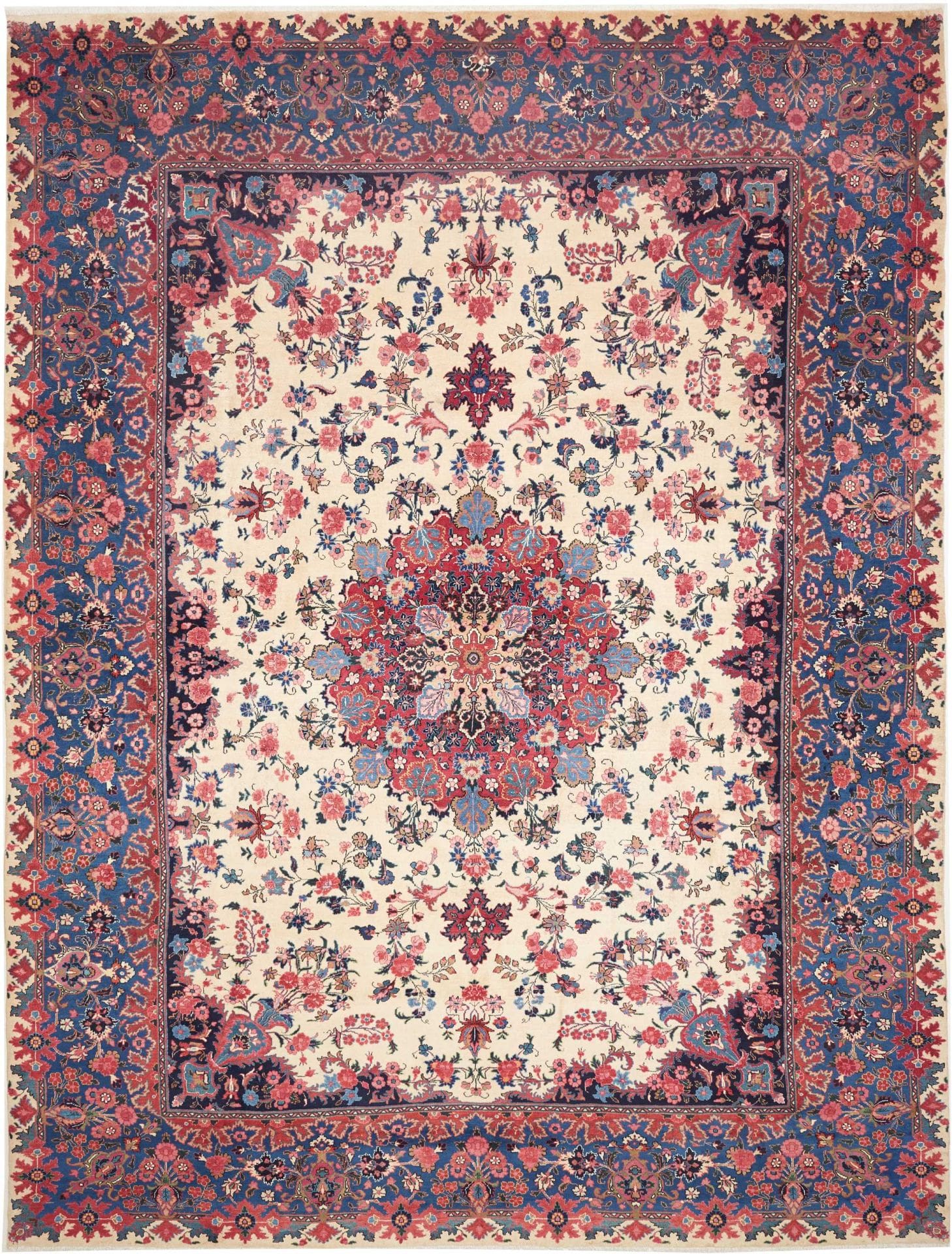 Perserteppich Mashad 306 x 407 cm Schurwolle handgeknüpft floral H1