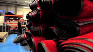 „Eingangsmatten und Logoschmutzmatten. Teppichboden Stockholm“