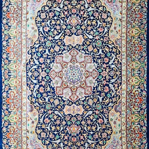 Exklusiver Handgeknüpfter Isfahan Perserteppich 200 x 140 cm Seide auf Seide Unikat Zeitlose Meisterknüpfung 1 Mio. Knoten/Qm H1